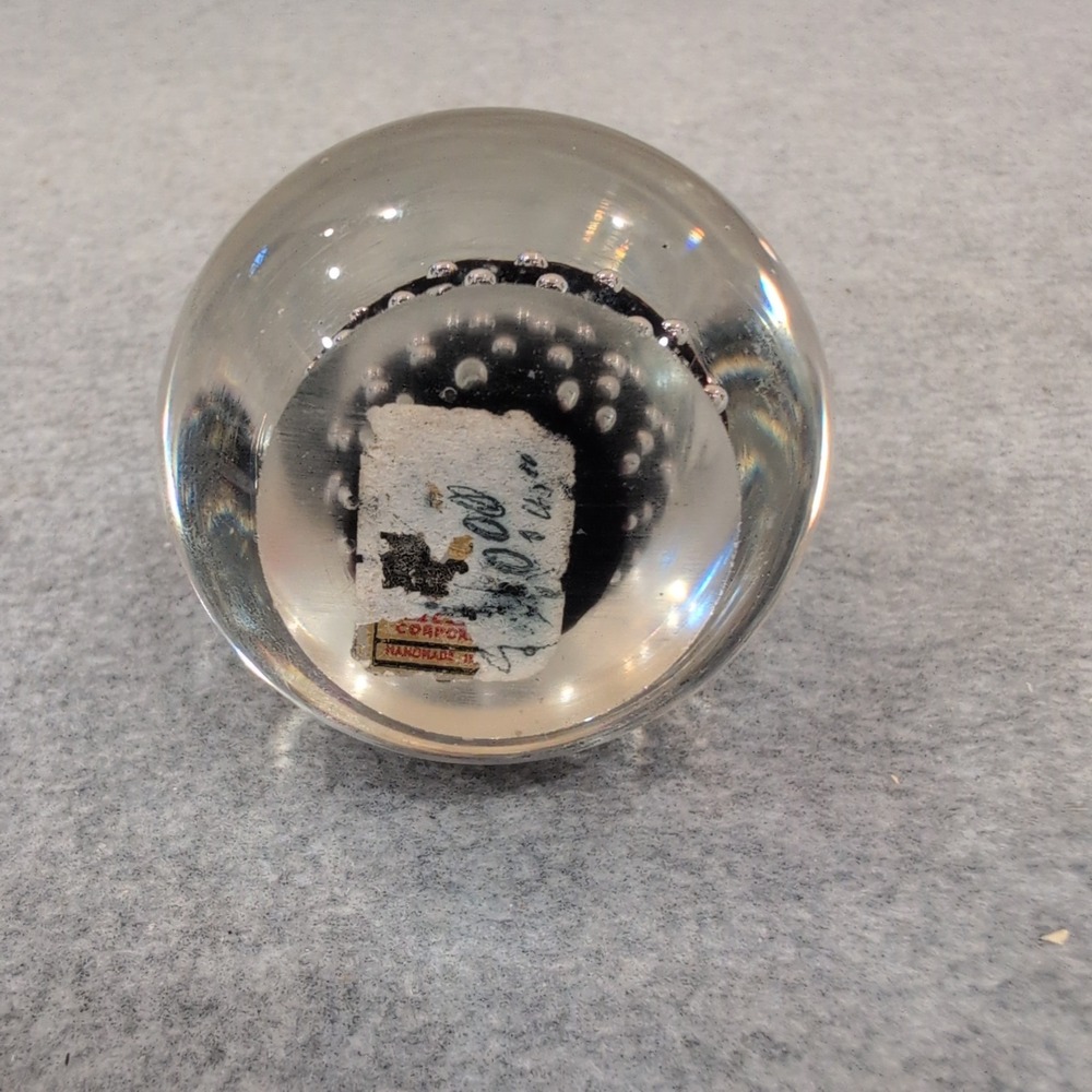 Kreiss Glass Figurine Bubble Bird Paperweight Red Eyes Black Body Handcrafted - Picture 5 of 5